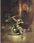 FRANKFRAZETTA-ART-FFCOLR13-FIGHTING_GREENSNAKEGHOST